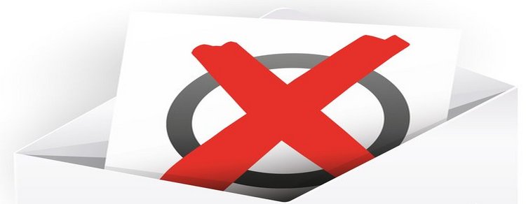 Kreis mit rotem Wahlkreuz